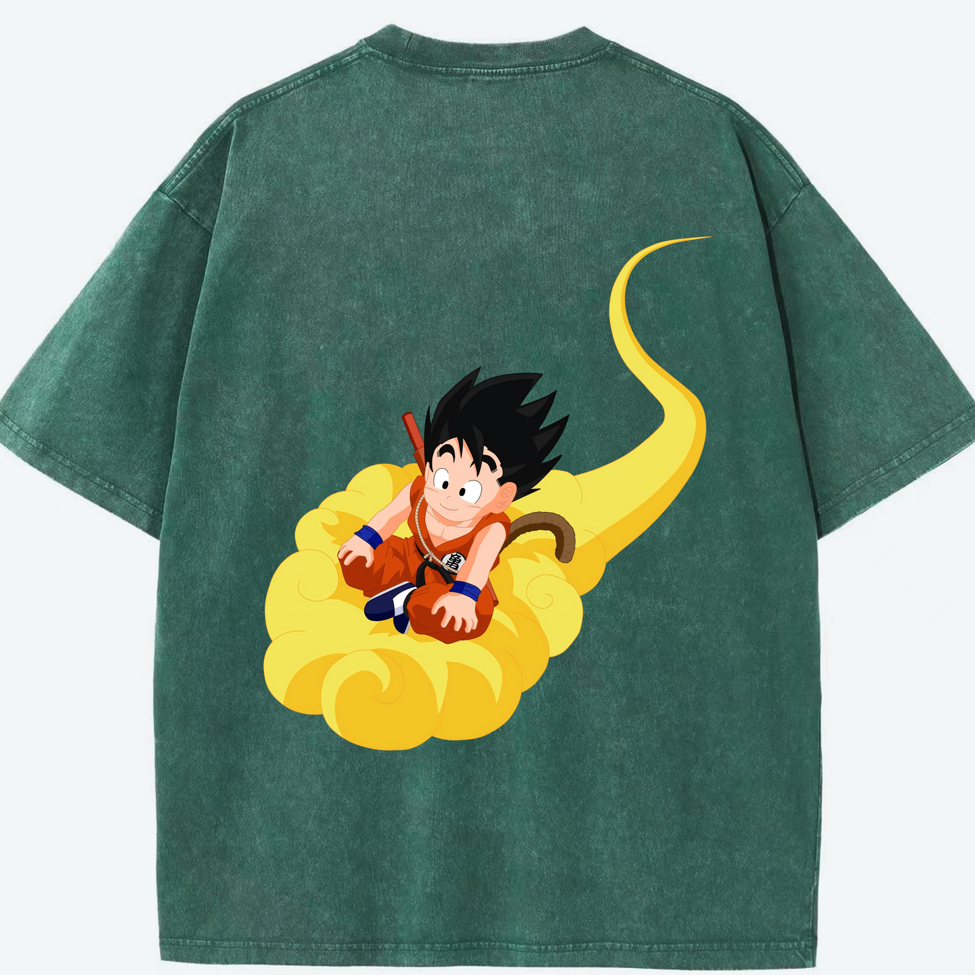 （画像用） ドラゴンボール 孫悟空（そん ごくう）Son Goku カカロット DRAGON BALL Kakarotto 綿100% ヴィンテージ風 半袖Tシャツ（背面プリント）